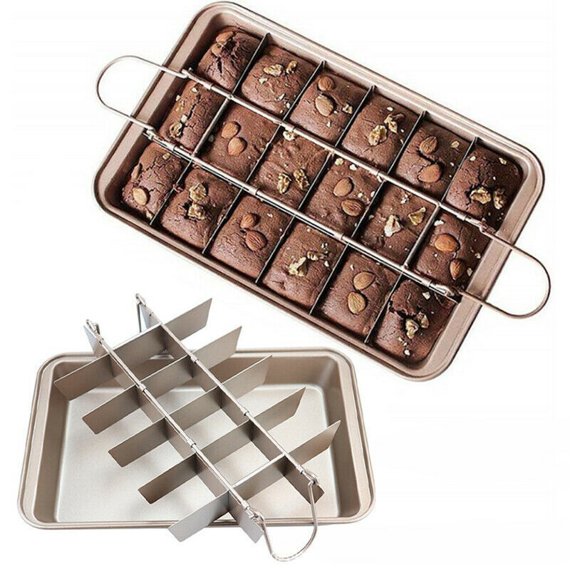 18 Holes Brownie Pan Nonstick Baking Tray Square Cake Mold DIY Baking ToolBDAU