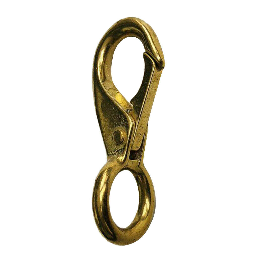 Strong Compact Brass Fixed Eye Spring Snap Hook Clip Marine Boat Fitting