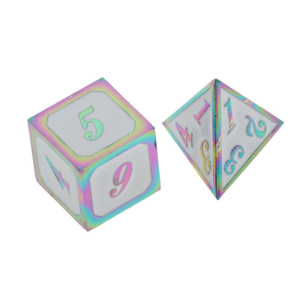 7pcs/pack Dice for Dragon Scales DnD D&D Pathfinder RPG Dices Rainbow White