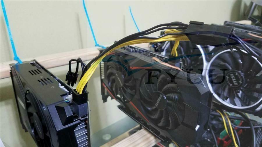 10X PCI-E 8p Female to 2Port Dual 8pin 6+2p Male GPU Video Card Power Cable 22cm