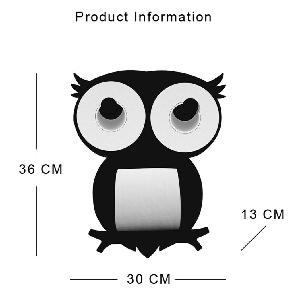 Black Owl Toilet Paper Holder Bathroom Tissue Storage Rack Holds 7 Rolls