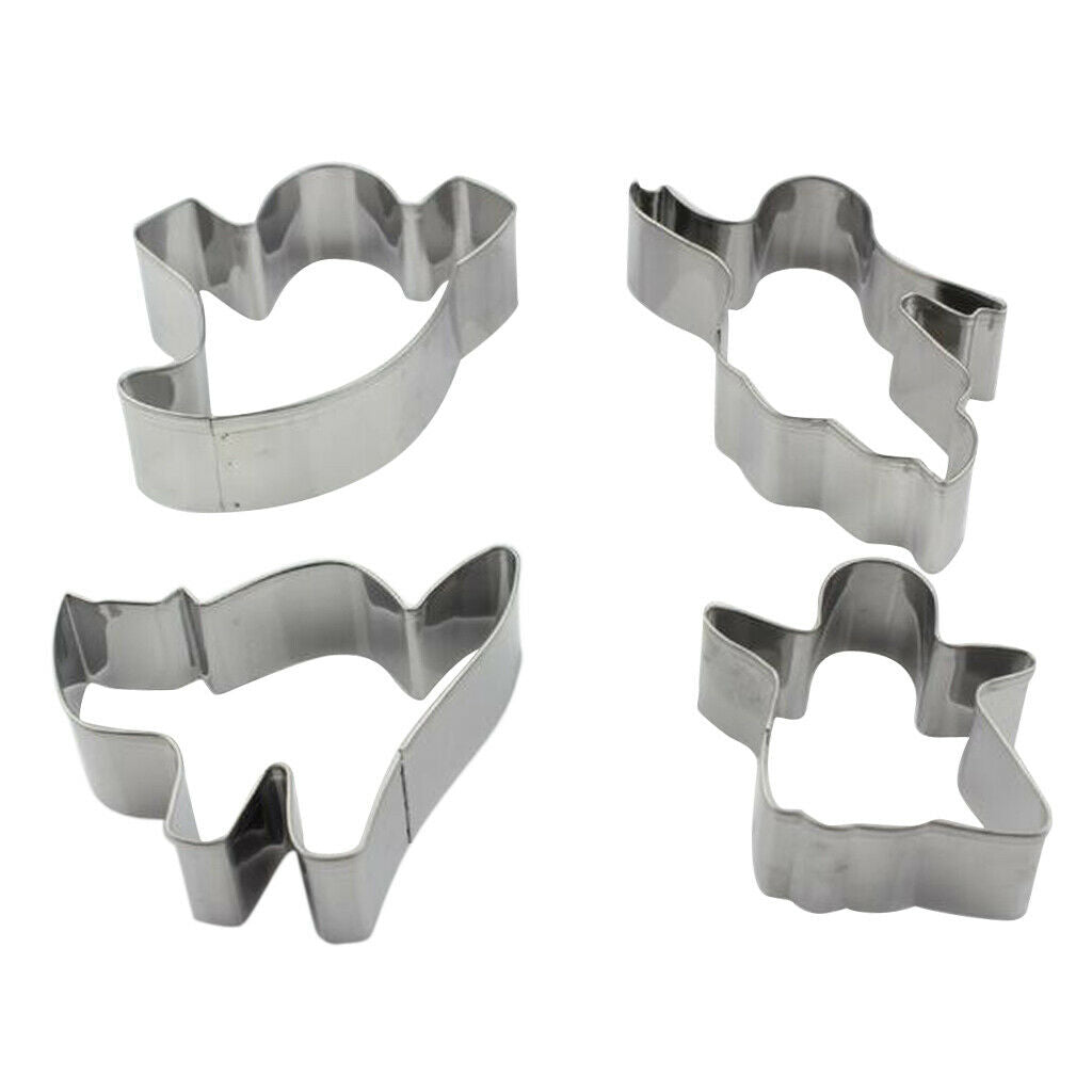 4pcs Cookie Cake Cutter Mold Biscuit Baking Mould for Halloween