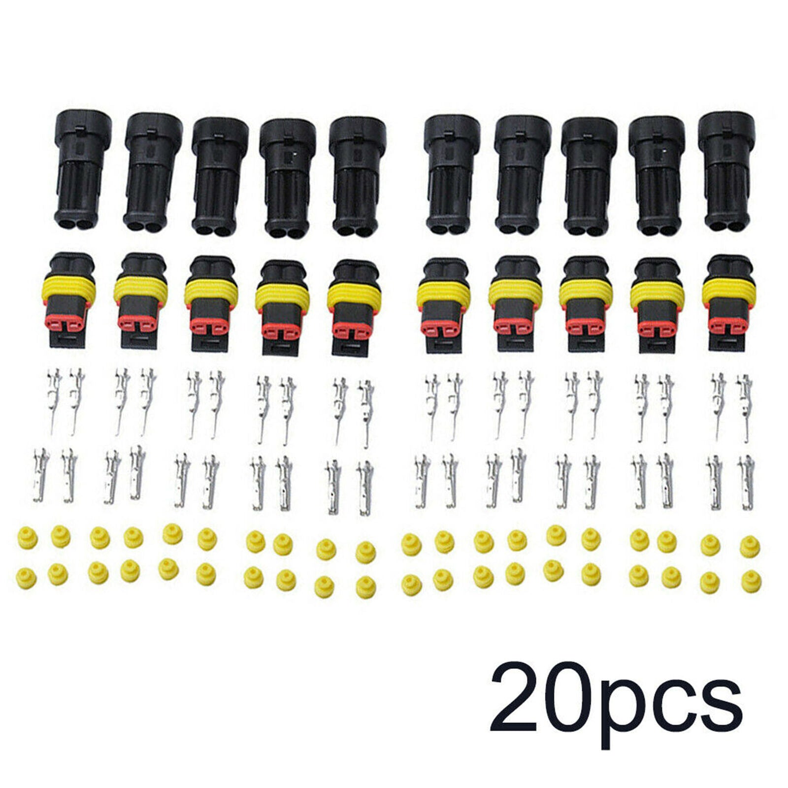 10Set Car 2 Pin Way Superseal Waterproof Electrical Terminal Wire Connector Plug