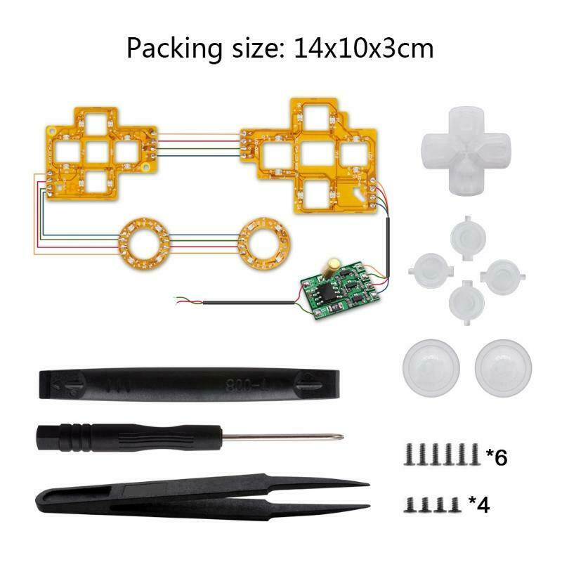 6-Colors Luminated D-Pad Thumbsticks Face Buttons LED Kit for PS5 Controller