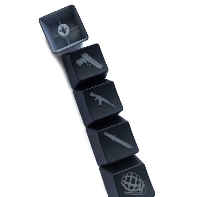 5Pcs OEM R4 Profile ABS Backlit Keycap Gaming Keycaps Key Button CS GO Keycap