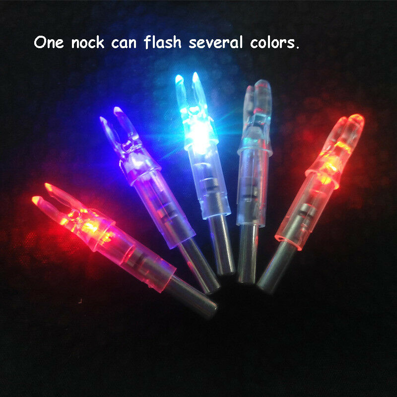 3pcs Rainbow Color Archery Led Lighted Arrow Nocks Tails DIY Arrow Shaft 6.2MM