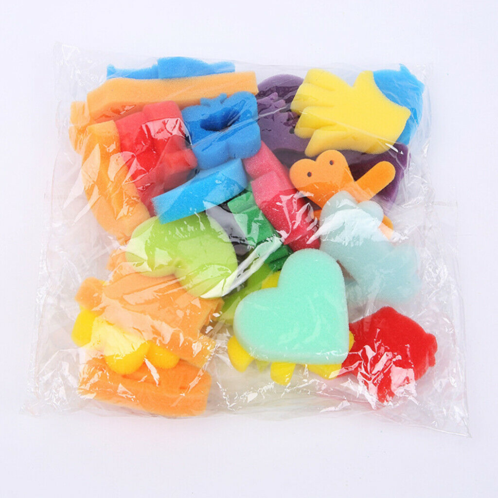 24Pcs Mixed Paint Sponges Art Supplies Graffiti Paint Brush Stamp Tools DIY