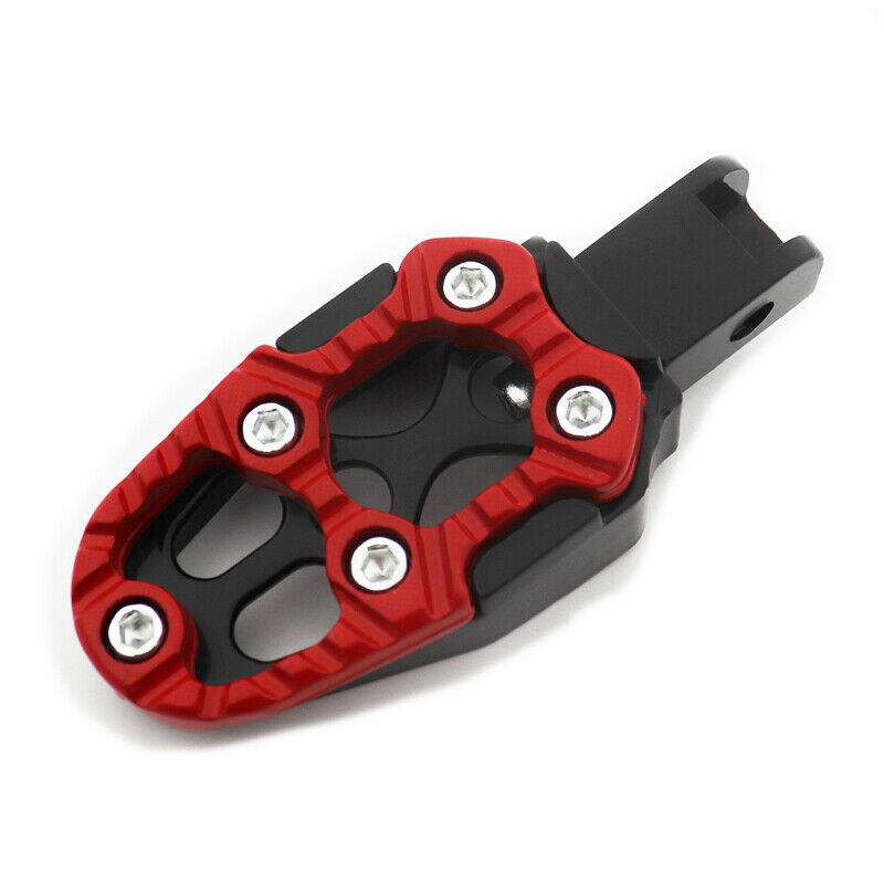 Motorcycle Aluminum Alloy Pedal Non-slip Backfoot Foot Pegs Red Belt Spring 8MM