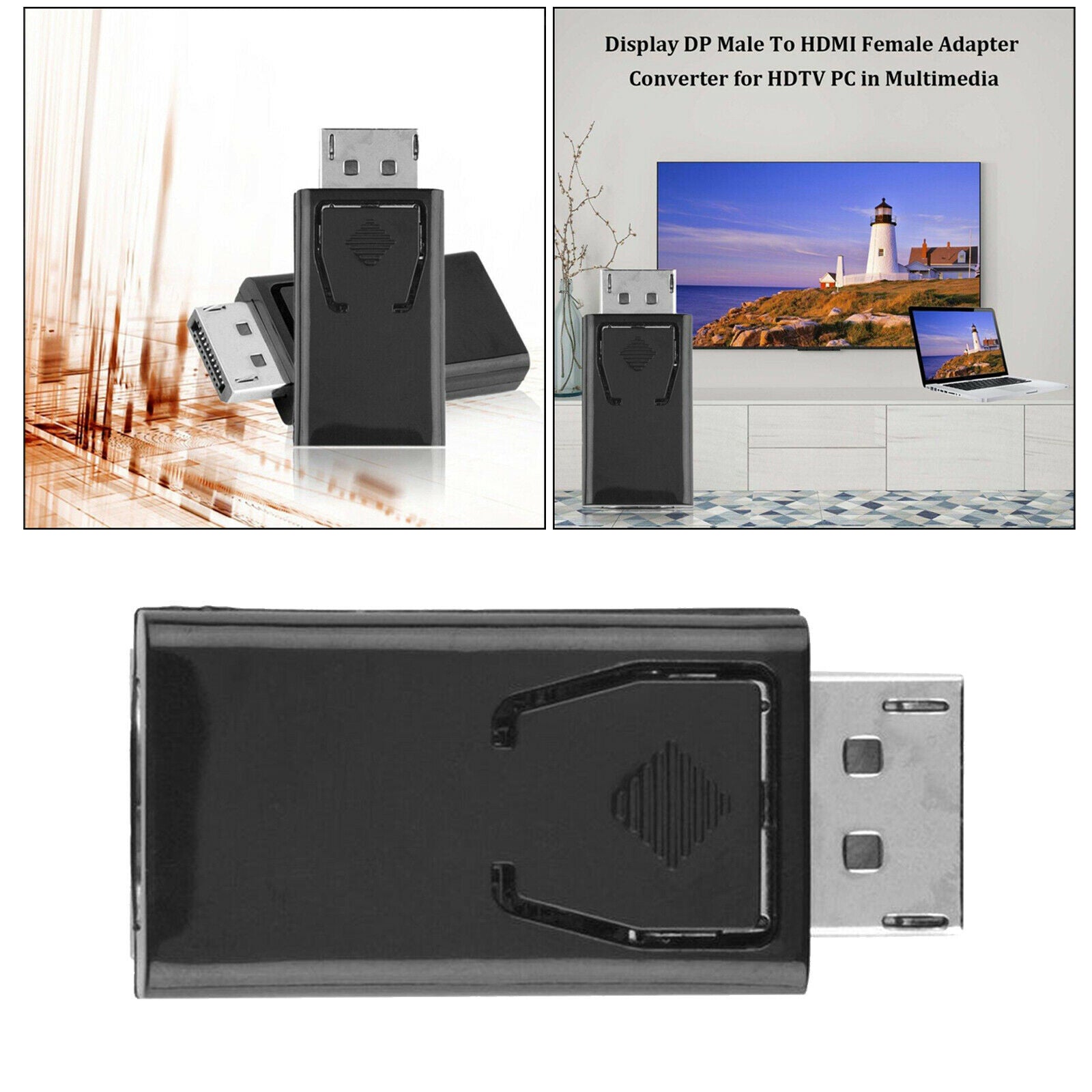 New Display Port Male to HDMI Female DisplayPort DP to HDMI Adapter