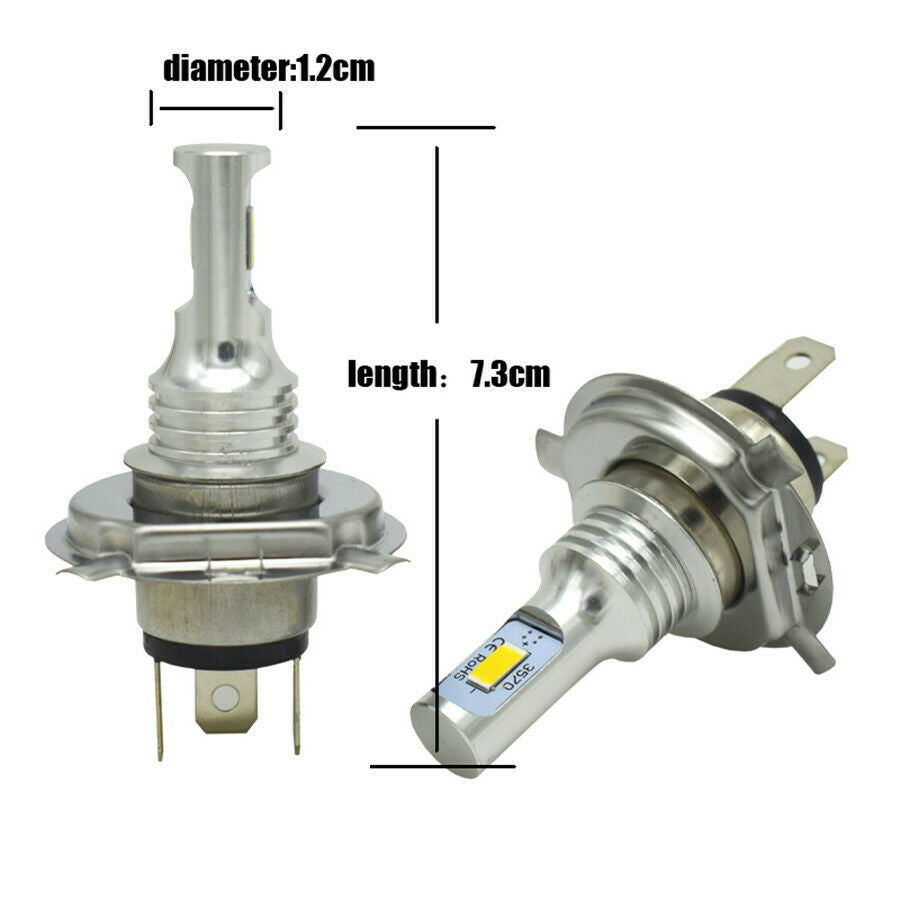 2* H4 9003 HB2 LED Headlight 35W 4000LM HI-LO Beam Bulbs Clear White 12V / 24V