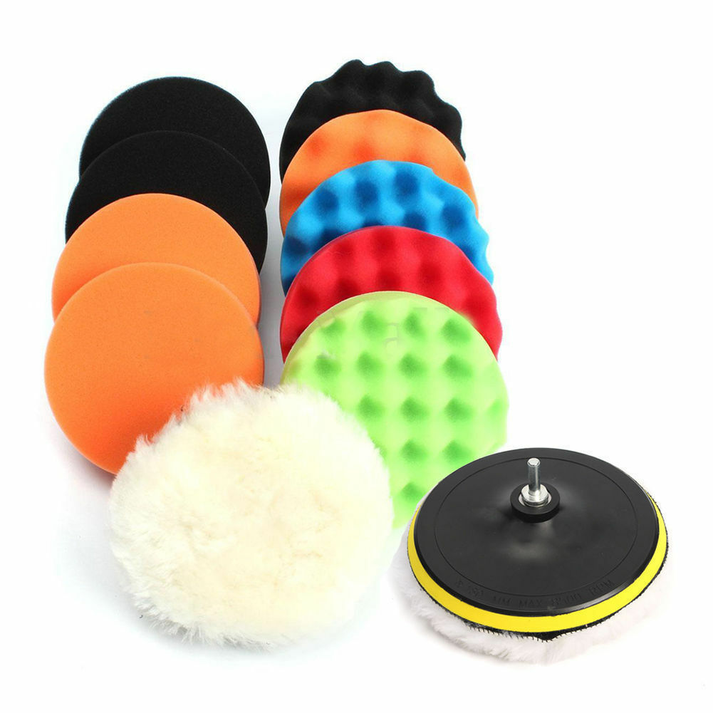 11Pcs 3" Waffle Buffer Polishing Pad Set For Car Polisher F2M9 (S149)