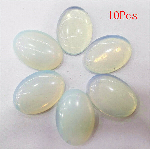 10Pcs 25x18x6mm Wholesale White Opal Oval Cab Cabochon DIY Jewelry Making HH7222