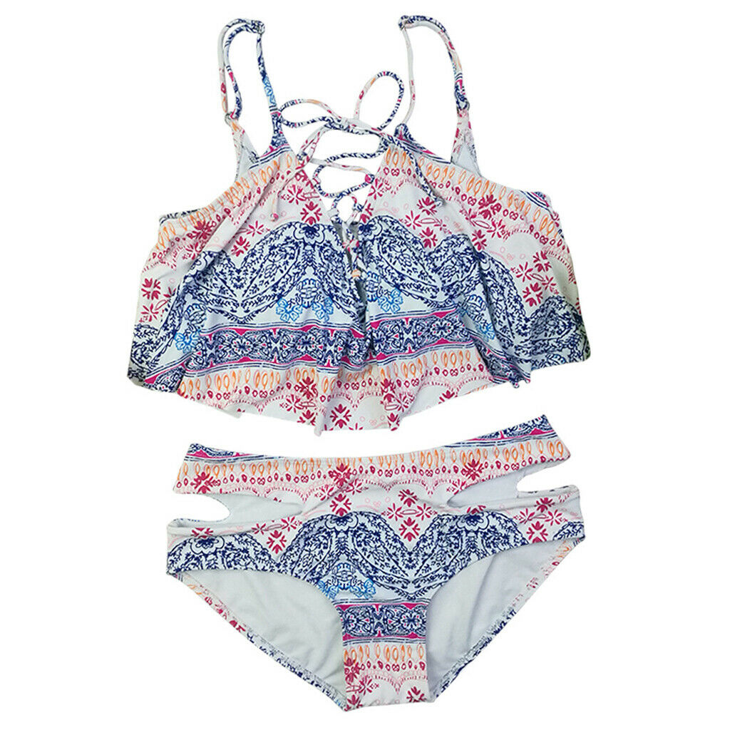 Women's 2 Piece Swimsuit Push Up Bikini Sexy Ruffle And Off Shoulder Floral