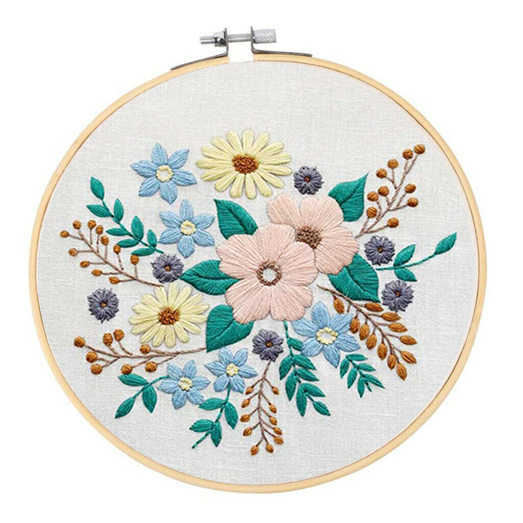 DIY Cross Stitch Starter Kit Handcraft Embroidery Needle Thread Hoop Frame Cloth