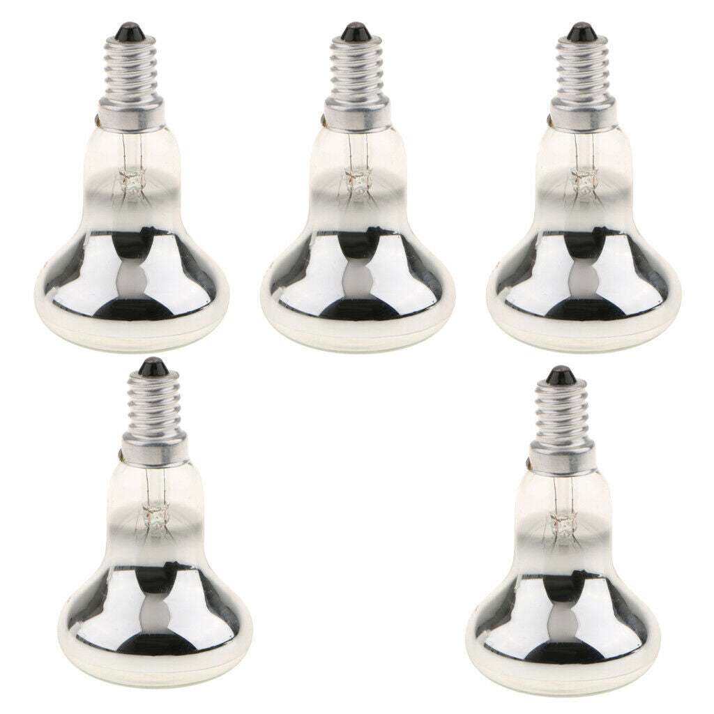 5-Piece R50 Reflector Tungsten Filament Spotlight Bulb   Lamp SES E14 60W