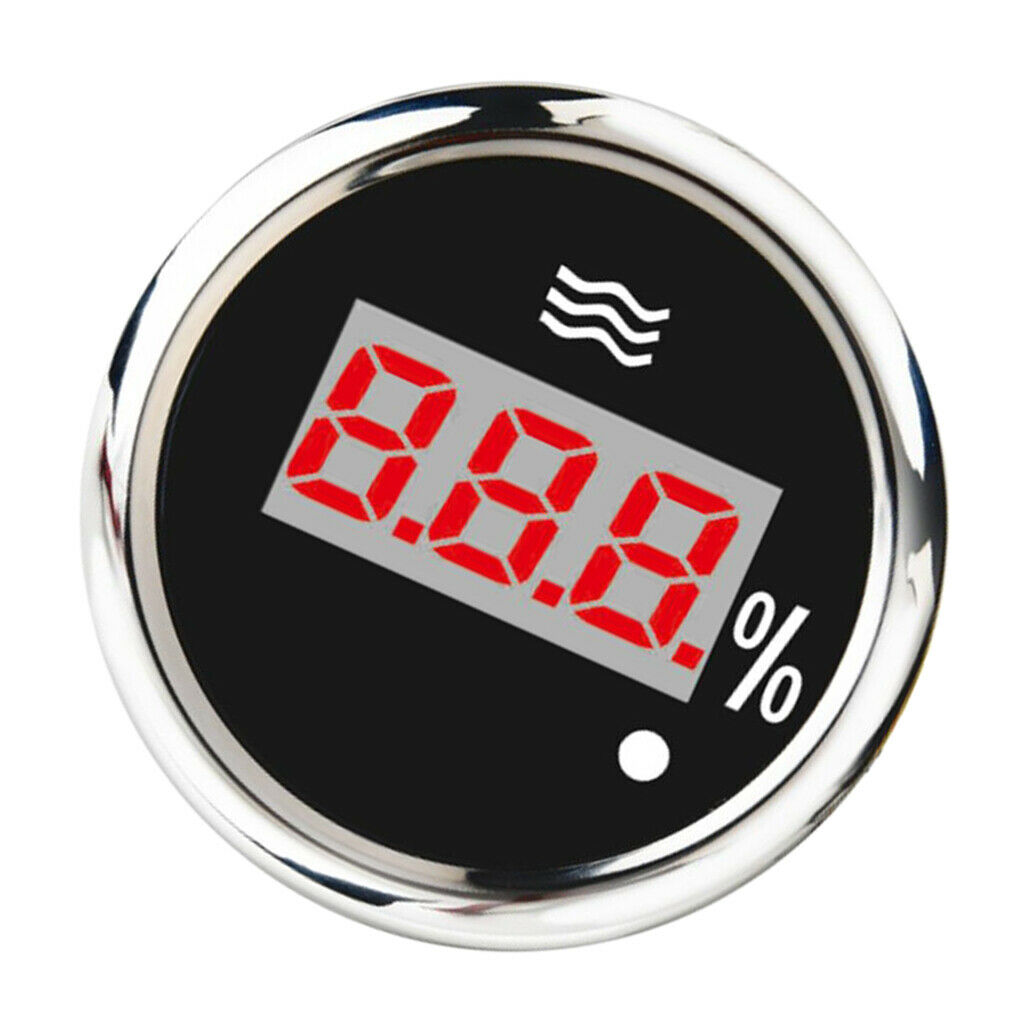 Marine Instrument Digital Display Water Level Meter for Yacht Ship (Black)