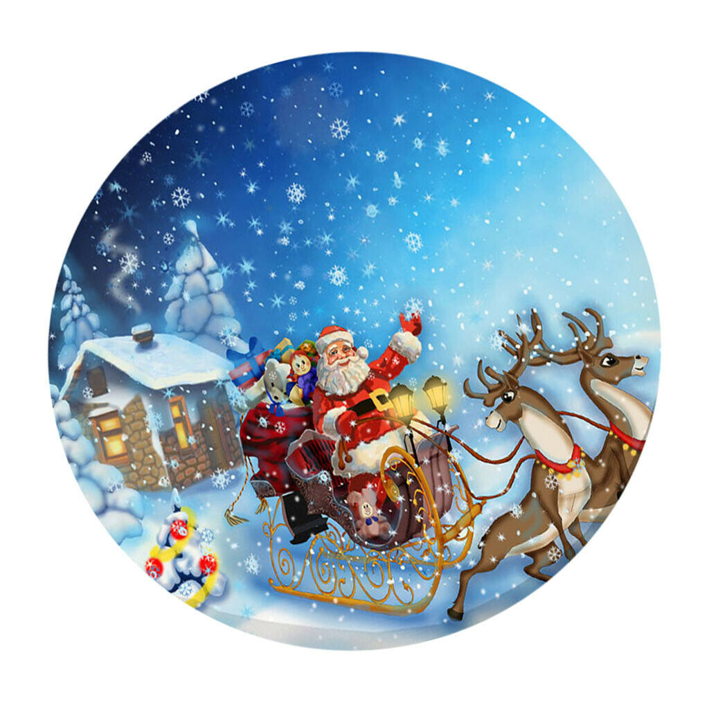 48in Round Table Cover Oil-Proof Waterproof Christmas Table - Xmas Carriage