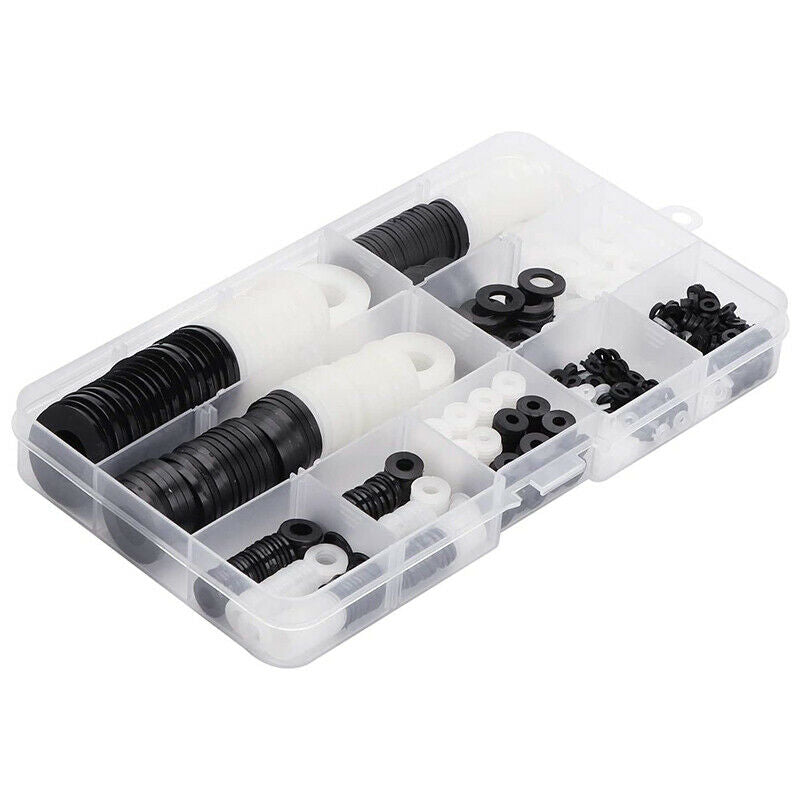 870Pcs M2-M12 Nylon Rubber Flat Ring Washers Washers Assortment Kit Mix Sets