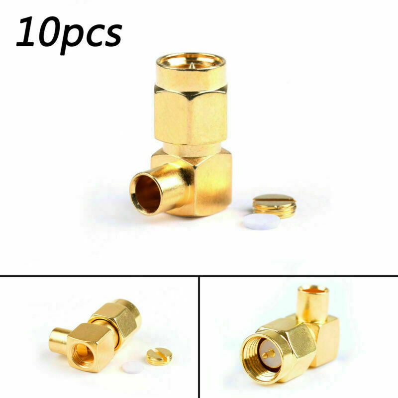 10x SMA Male Right Angle RF Coaxial Conector Plug For RG402 Semi-Flexible Cable/