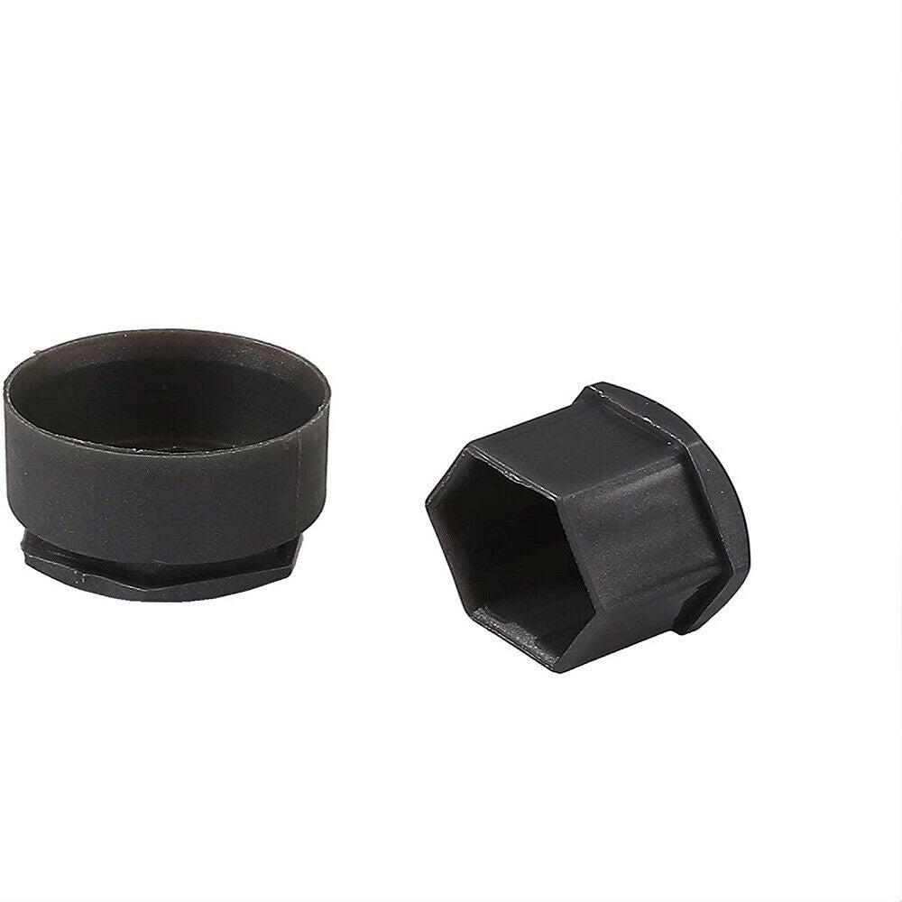 20 Car Wheel Nut Bolt Head 19mm Black Covers Caps Plastic Hexagonal Protectors