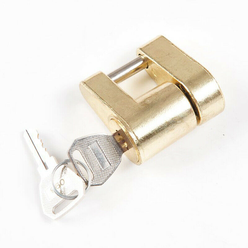 Boat Trailer Coupler Receiver Tow Hitch Lock Brass 1/4 x 3/4 Pin Latch w/ 2 KEYS