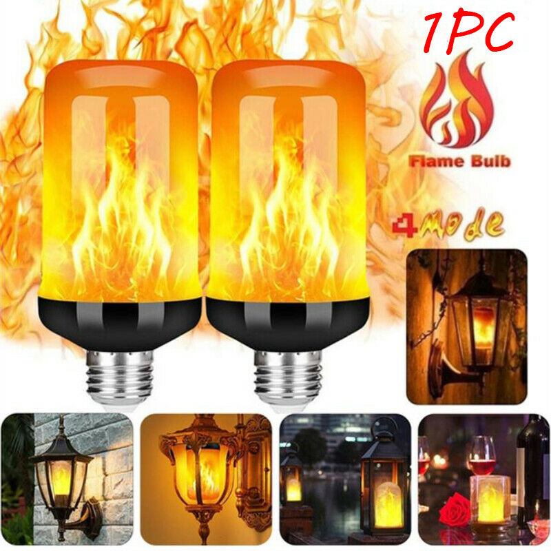 1Pc LED Flame Effect Fire Light Bulb E27 Simulated Nature Flicker Lamp De.l8
