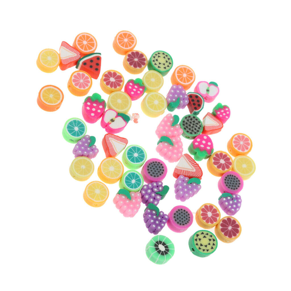 50Pcs Polymer Clay Beads Crafts Artificial Flatback Button Scrapbooking