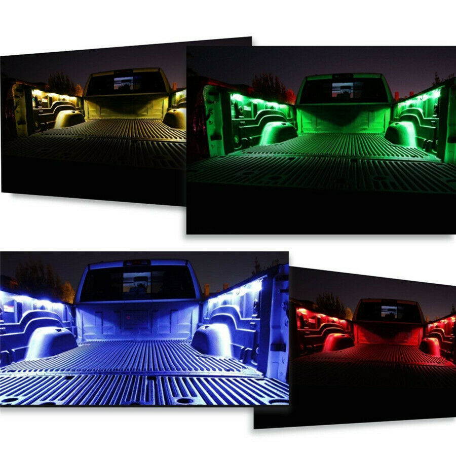 RGB 8 LED Light Kit Super Bright Lighting IR Remote For Pickup Truck Bed Liner