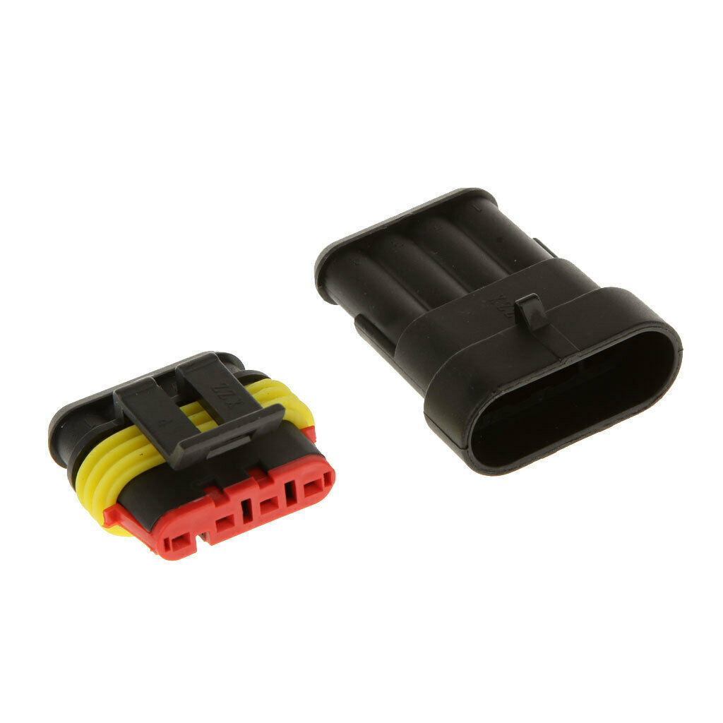 2x 5 Sets 4 Pin/Way Waterproof Wiring Cable Connector Plug for Car Motorcycle