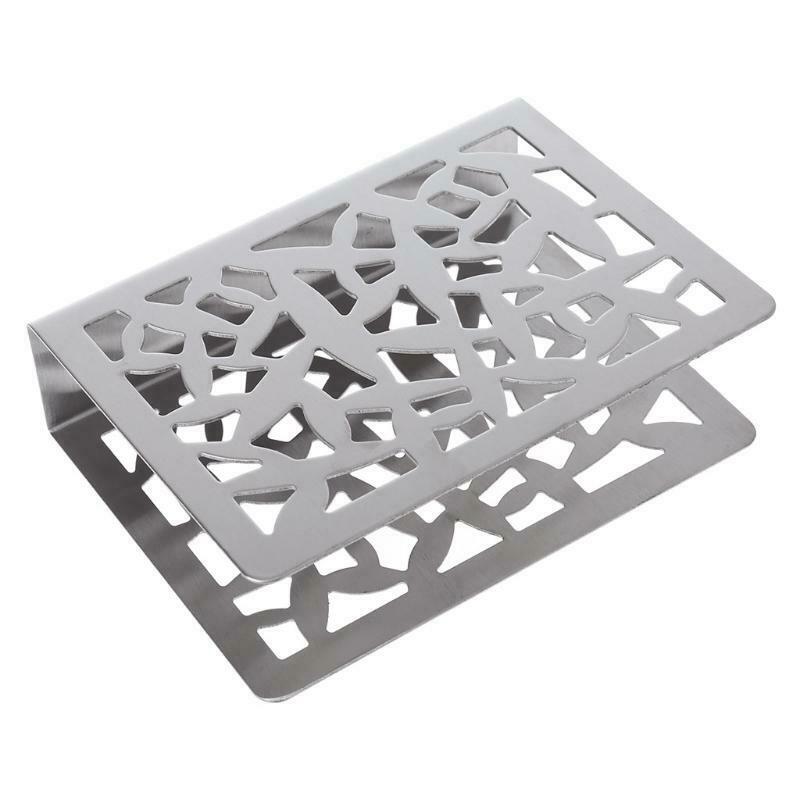 Stainless Steel Napkin Rack Box Tissue Holder Cutlery Hollow Design Table Decor