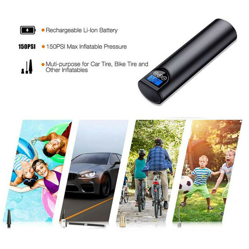 12V Rechargeable Air Compressor Car Bike Electric Auto Pump Tire Inflator