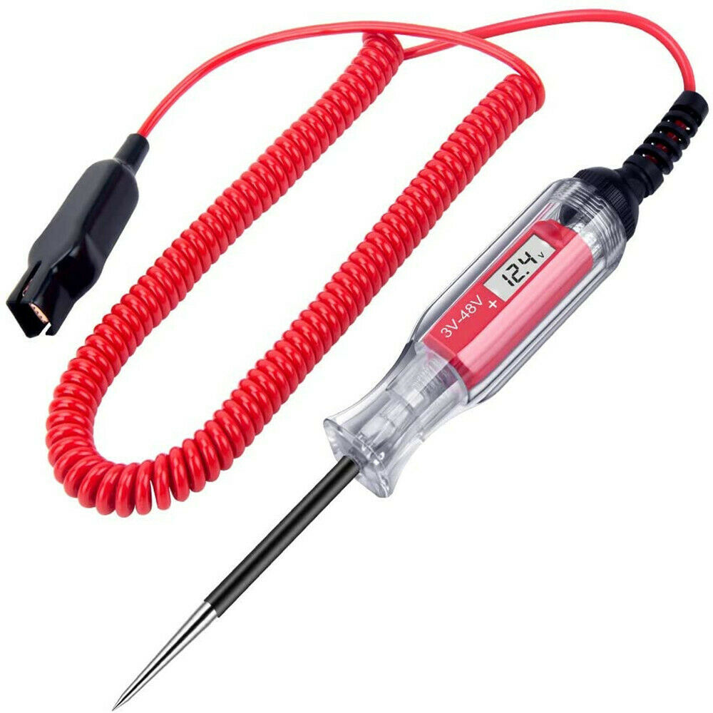 Car Truck Low Voltage Light Tester 3-48V Digital LCD Circuit Tester  Spring Wire