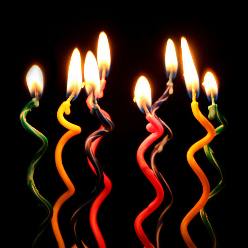 2set=16pcs Long curve cake candles mix color birthday wedding party suppli Y SJ