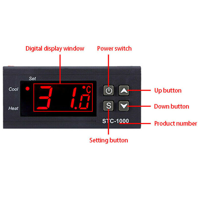 Digital 220V STC-1000 Temperature Controller Thermostat Regulator+Sen Lp SJ