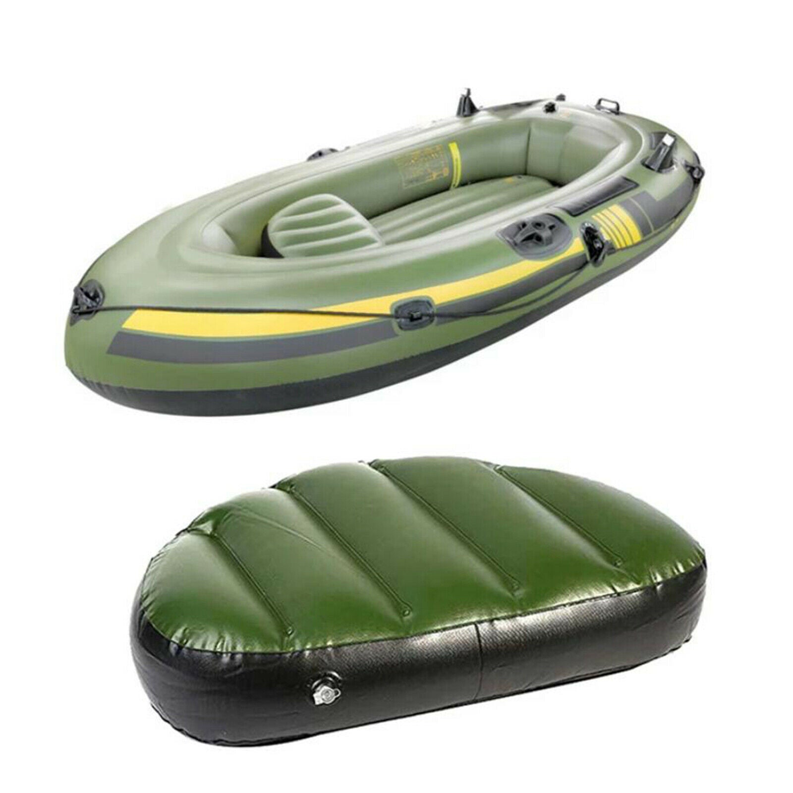 2X Inflatable Seat Cushion Boat Air Seat Pad For Fishing Camping Black+Green