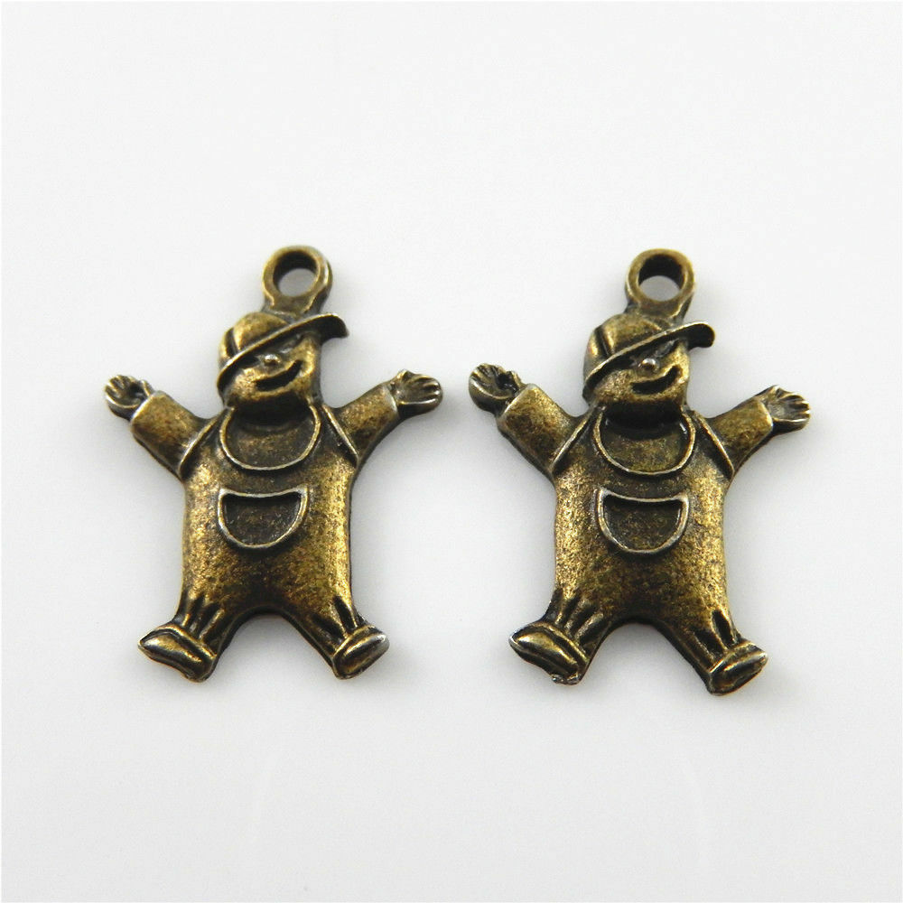 60-pack Antiqued Bronze Alloy Funny Cown Pendant Jewelry Making Charm 20x18x3mm