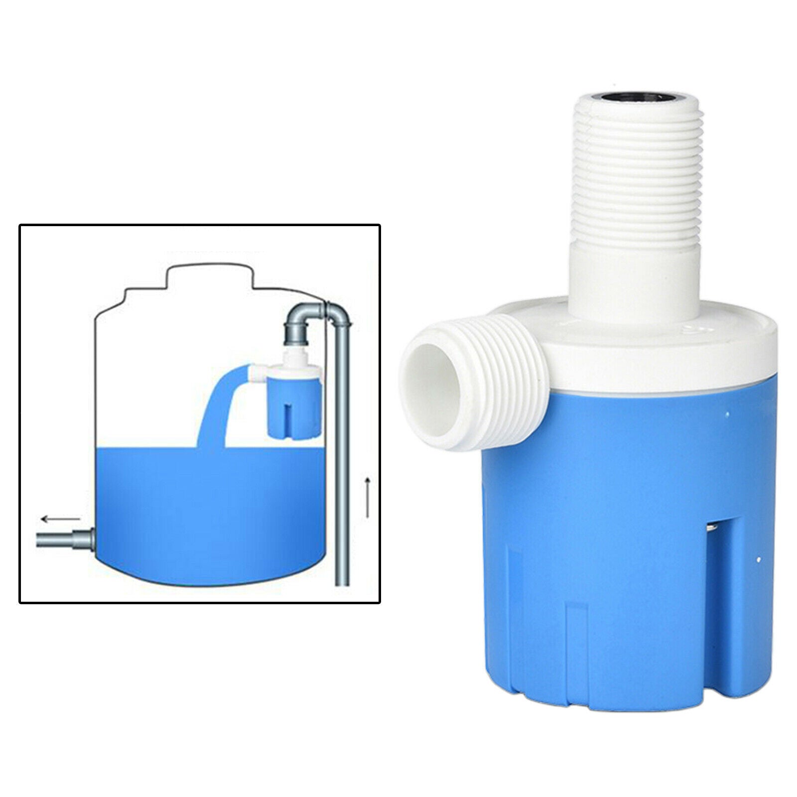 1pc 3/4" Automatic Plastic Water Level Control Valve Tank Pool Float Valve