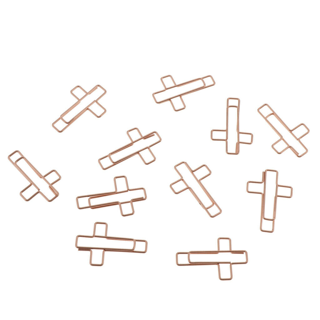 Pack of 10 Cute Cross Shape Bookmarks File Paper Clips Documents Paperclips