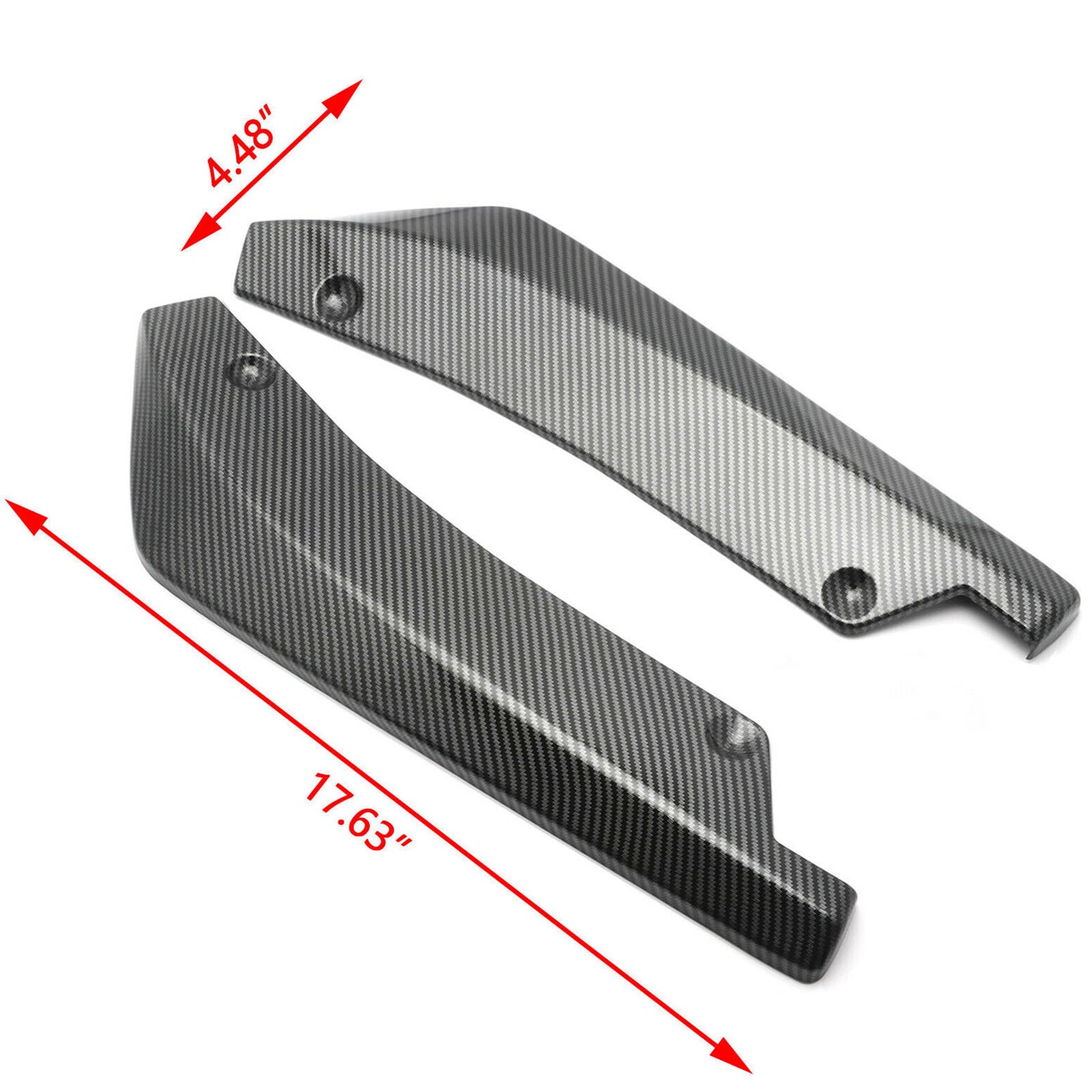 2pcs Carbon Fiber Car Rear Bumper Lip Diffuser Splitter Canard Spoiler Universal