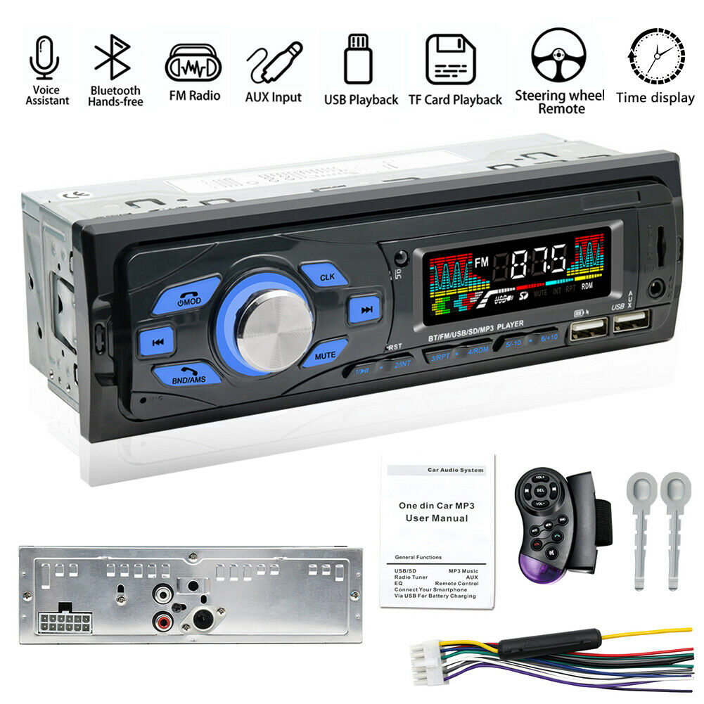 SWM-616 Car Stereo Bluetooth Built-in Mic USB AUX FM Radio+Steering Wheel Remote
