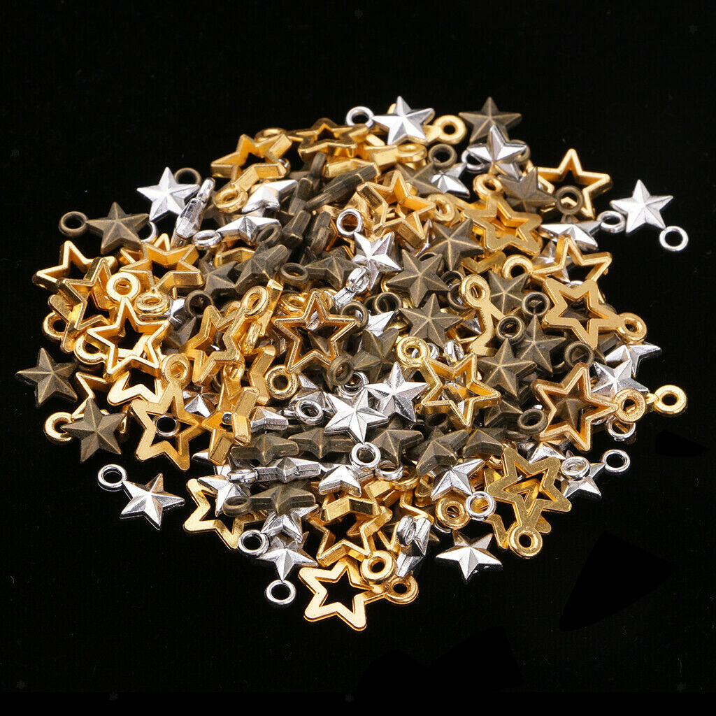 150Pcs Assorted Star Charms PendantS DIY Jewelry Finding Making Accessories