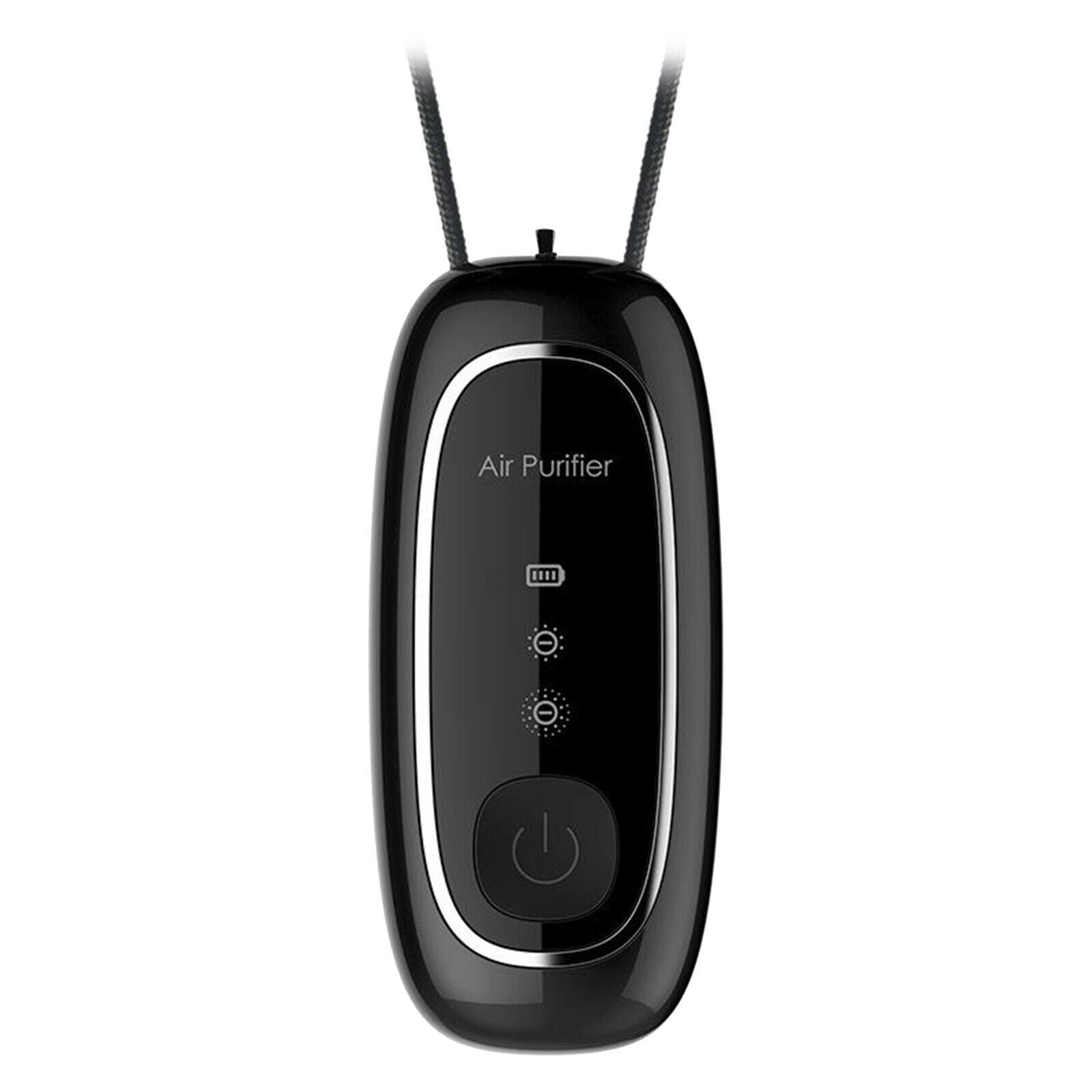 Air Purifier Ion Generator Necklace Wearable USB Smoke Remove String Black