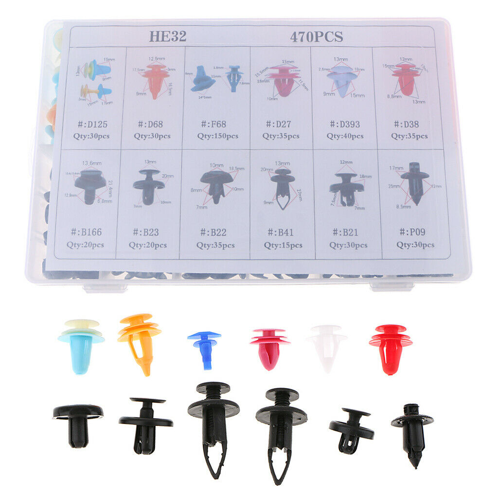 470 Pieces Car Push Pin Rivet Retainer Trim Moulding Clip