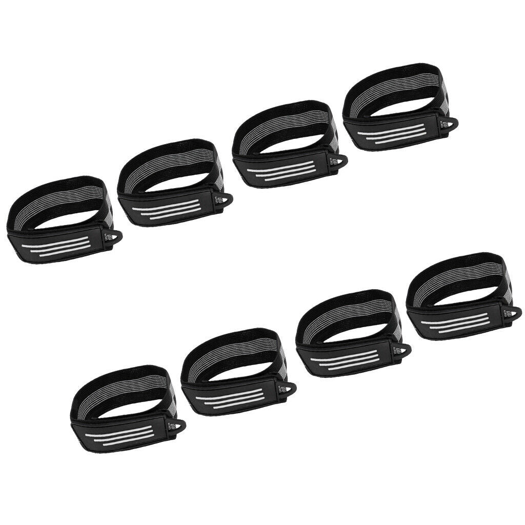 4 Pairs Cycling Reflective Ankle Leg Bind Bandage Pant Band Strap Rider Gear