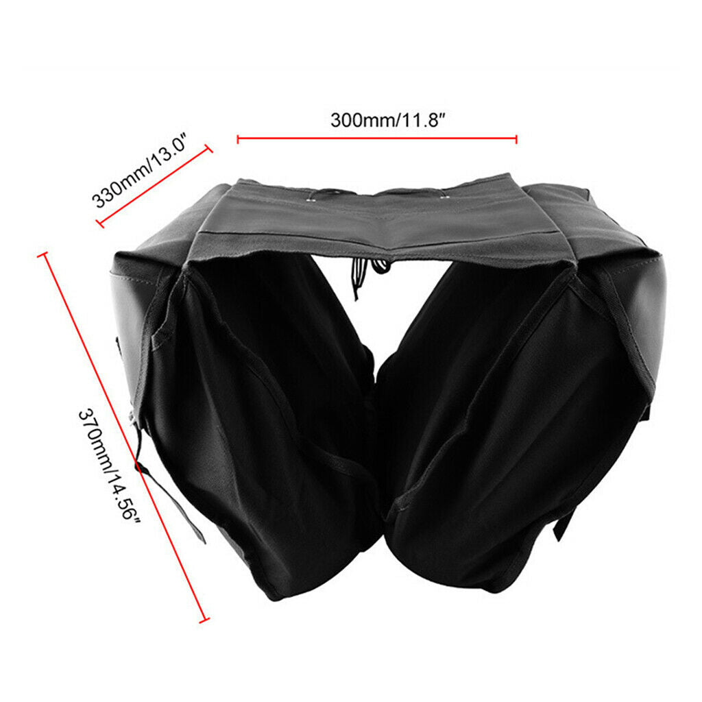 Motorbike Touring Saddle Bag Waterproof Motorcycle Canvas Pannier Black