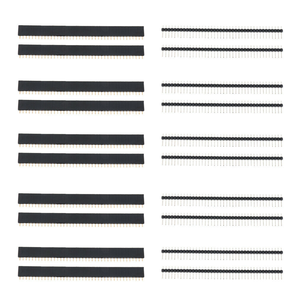 20 Pieces 40Pin 2.54mm Male Female PCB Single Row Straight Header Connectors