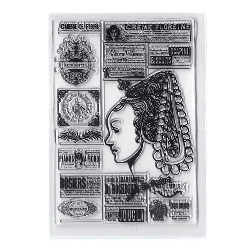Lady Label Silicone Clear Seal Stamp DIY Scrapbooking Emboss Photo Album Decor