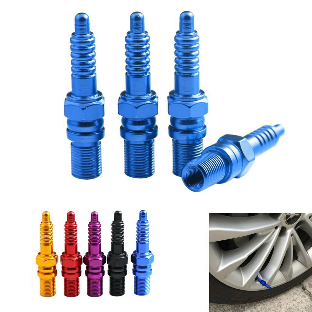 4Pcs Aluminum Alloy Car Wheel Tire Air Valve Stem Cover Caps Universal Blue