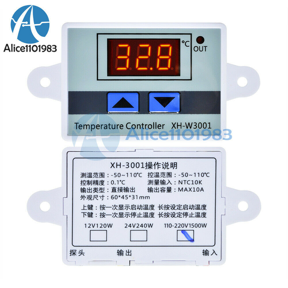 Digital XH-W3001 AC110-220V LED Temperature Controller Thermostat Control Switch