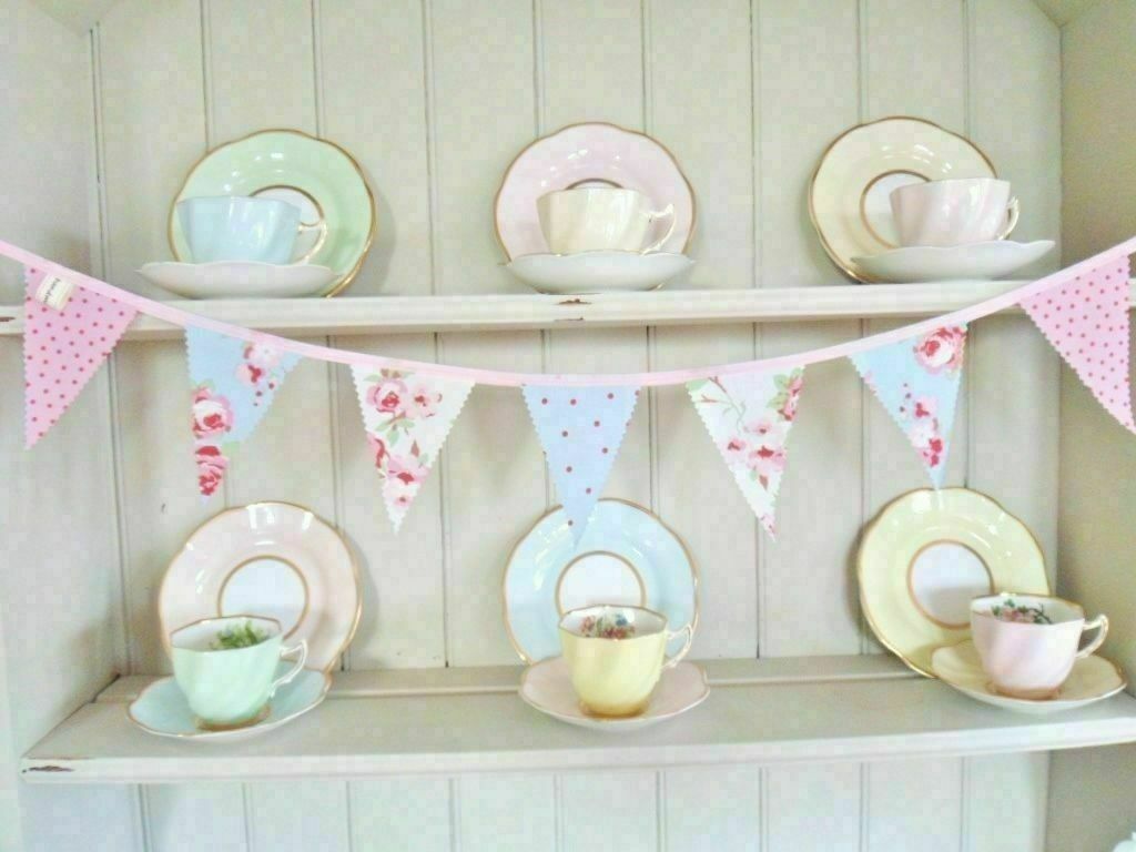 Fabric Bunting Wedding Birthday Party Christening Shabby Chic Handmade Ornaments